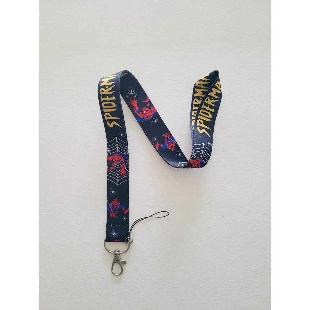Marvel Universe Spiderman Cell Phone Holder Black Lanyard with ID Badge Clip